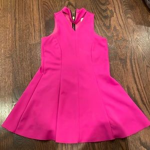 Fuschia girls sleeveless dress with zip back